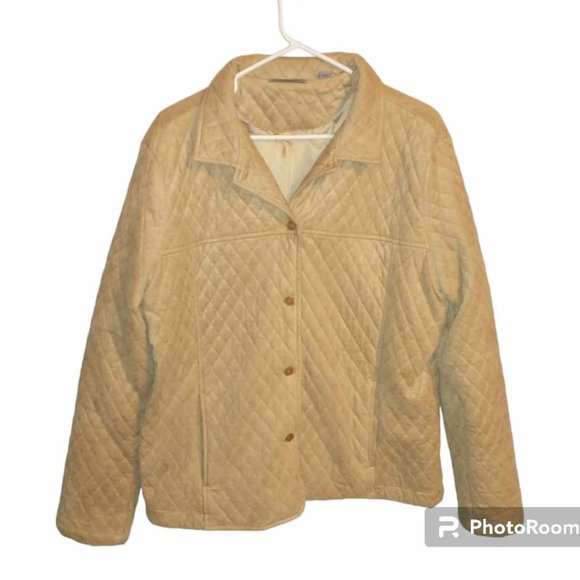 Rivers End Women's button up quilted jacket, khaki size XL W-344 - Picture 1 of 5